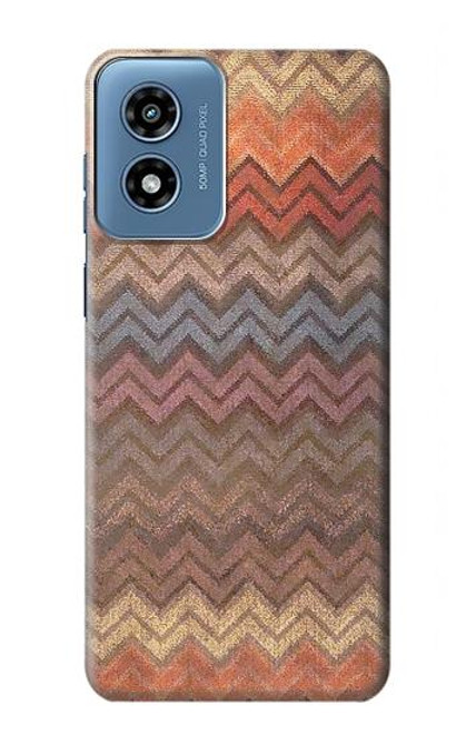 W3752 Motif de tissu en zigzag imprimé graphique Etui Coque Housse et Flip Housse Cuir pour Motorola Moto G Play 4G (2024)