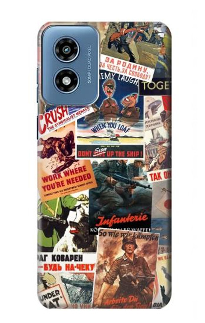 W3905 Affiche vintage de l'armée Etui Coque Housse et Flip Housse Cuir pour Motorola Moto G Play 4G (2024)