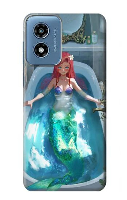 W3911 Jolie petite sirène Aqua Spa Etui Coque Housse et Flip Housse Cuir pour Motorola Moto G Play 4G (2024)