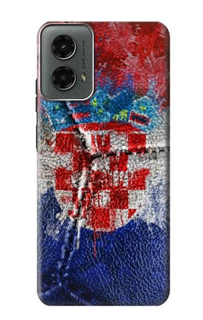 W3313 Croatie Drapeau graphique Football Millésime Etui Coque Housse et Flip Housse Cuir pour Motorola Moto G 5G (2024)