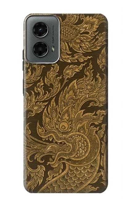 W3382 Art de la peinture thaïlandaise Naga Etui Coque Housse et Flip Housse Cuir pour Motorola Moto G 5G (2024)