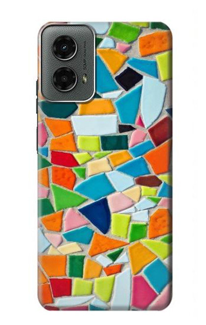 W3391 Art abstrait carreaux de mosaïque graphique Etui Coque Housse et Flip Housse Cuir pour Motorola Moto G 5G (2024)