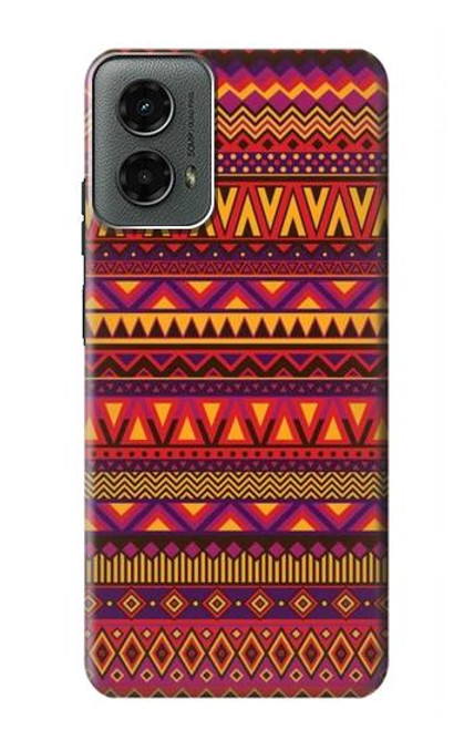 W3404 Aztèques Motif Etui Coque Housse et Flip Housse Cuir pour Motorola Moto G 5G (2024)