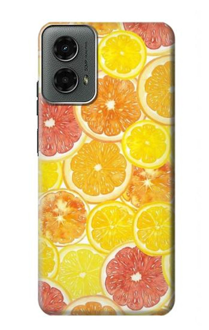 W3408 citron Etui Coque Housse et Flip Housse Cuir pour Motorola Moto G 5G (2024)