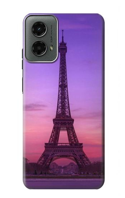 W3447 Paris Eiffel Le coucher du soleil Etui Coque Housse et Flip Housse Cuir pour Motorola Moto G 5G (2024)