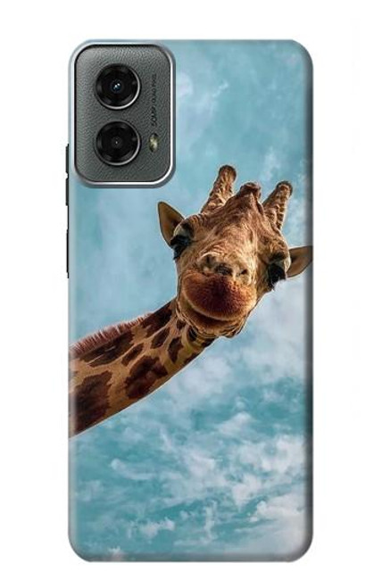 W3680 Girafe de sourire mignon Etui Coque Housse et Flip Housse Cuir pour Motorola Moto G 5G (2024)