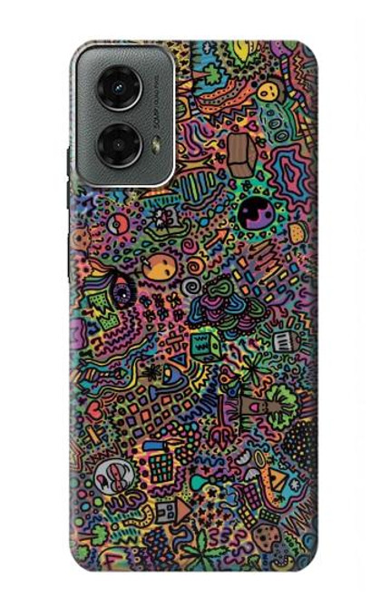 W3815 Art psychédélique Etui Coque Housse et Flip Housse Cuir pour Motorola Moto G 5G (2024)