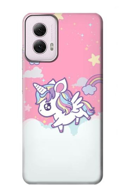 W3518 Licorne Dessin animé Etui Coque Housse et Flip Housse Cuir pour Motorola Moto G Power 5G (2024)