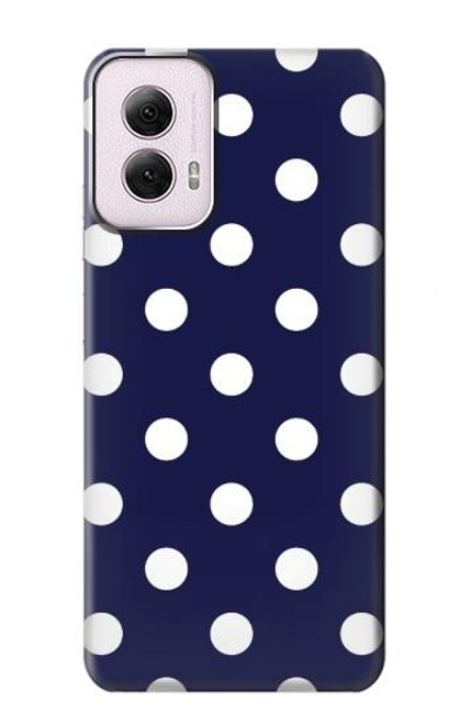 W3533 Bleu à pois Etui Coque Housse et Flip Housse Cuir pour Motorola Moto G Power 5G (2024)