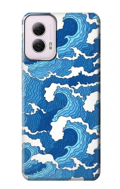 W3901 Vagues esthétiques de l'océan de tempête Etui Coque Housse et Flip Housse Cuir pour Motorola Moto G Power 5G (2024)