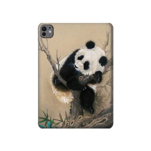 W2210 Peinture Art Panda Fluffy Tablet Etui Coque Housse pour iPad Pro 11 (2024)