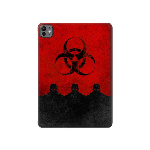 W2917 Biohazards Virus Alert Rouge Tablet Etui Coque Housse pour iPad Pro 11 (2024)