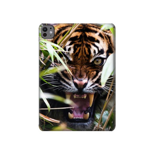 W3838 Tigre du Bengale qui aboie Tablet Etui Coque Housse pour iPad Pro 11 (2024)