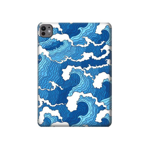 W3901 Vagues esthétiques de l'océan de tempête Tablet Etui Coque Housse pour iPad Pro 11 (2024)