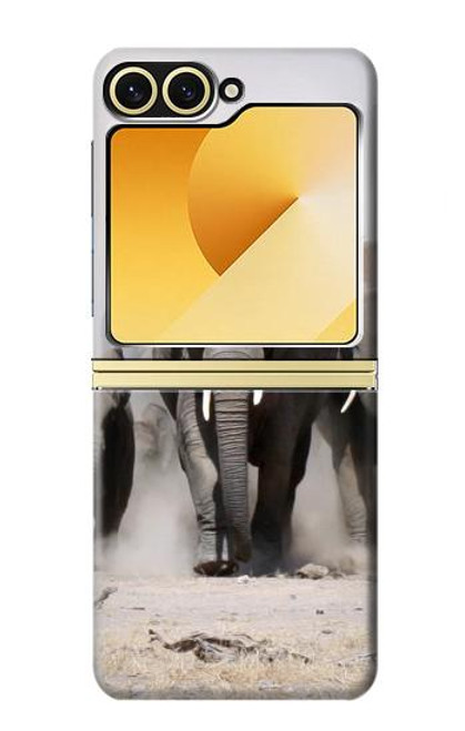 W3142 éléphant d'Afrique Etui Coque Housse et Flip Housse Cuir pour Samsung Galaxy Z Flip 6