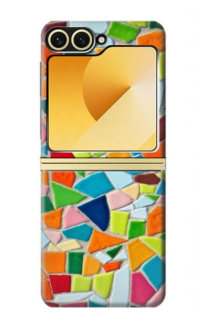 W3391 Art abstrait carreaux de mosaïque graphique Etui Coque Housse et Flip Housse Cuir pour Samsung Galaxy Z Flip 6