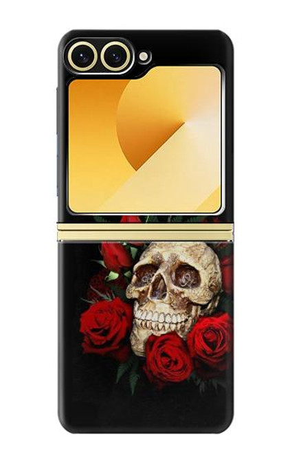 W3753 Roses de crâne gothique sombre Etui Coque Housse et Flip Housse Cuir pour Samsung Galaxy Z Flip 6