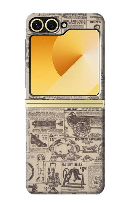 W3819 Papier Vintage rétro Etui Coque Housse et Flip Housse Cuir pour Samsung Galaxy Z Flip 6