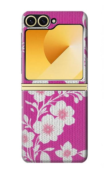 W3924 Fond rose fleur de cerisier Etui Coque Housse et Flip Housse Cuir pour Samsung Galaxy Z Flip 6