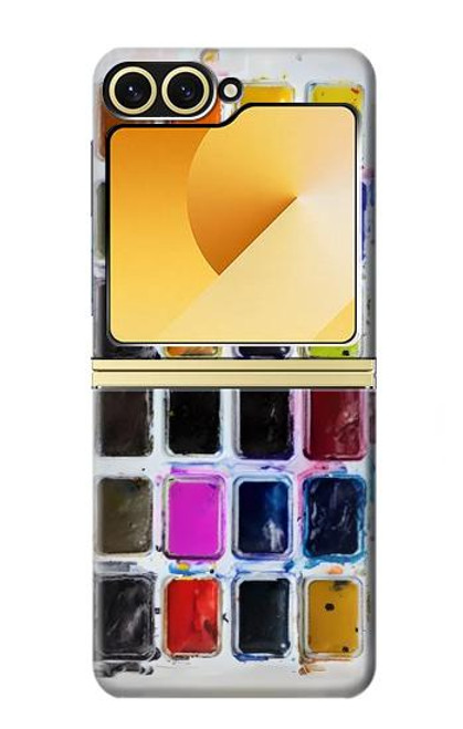 W3956 Graphique de boîte à palette aquarelle Etui Coque Housse et Flip Housse Cuir pour Samsung Galaxy Z Flip 6