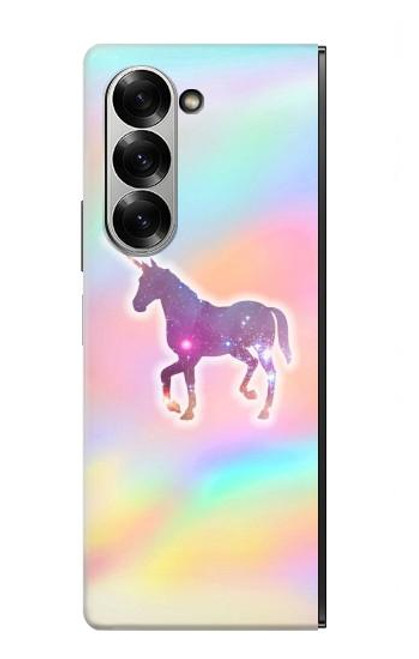 W3203 Arc en ciel Licorne Etui Coque Housse et Flip Housse Cuir pour Samsung Galaxy Z Fold 6