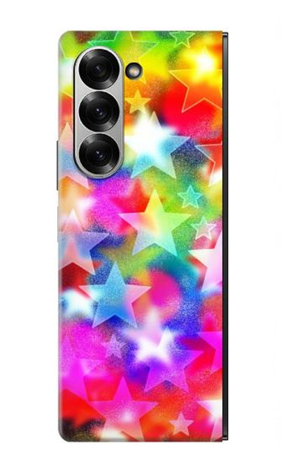 W3292 Coloré Disco étoile Etui Coque Housse et Flip Housse Cuir pour Samsung Galaxy Z Fold 6