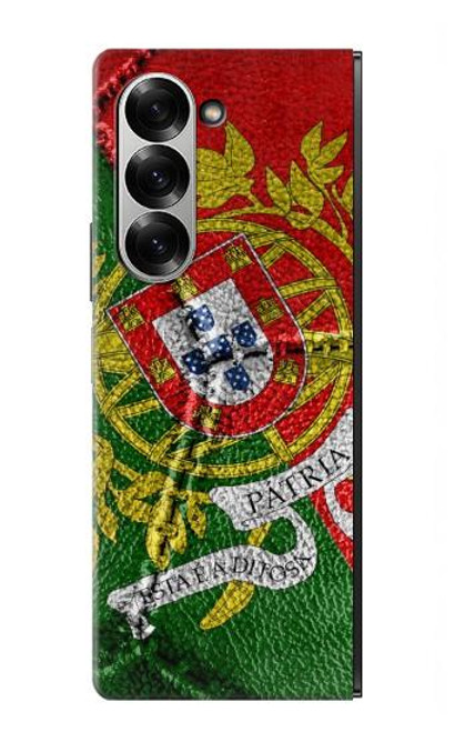 W3300 Portugal Drapeau graphique Football Millésime Etui Coque Housse et Flip Housse Cuir pour Samsung Galaxy Z Fold 6