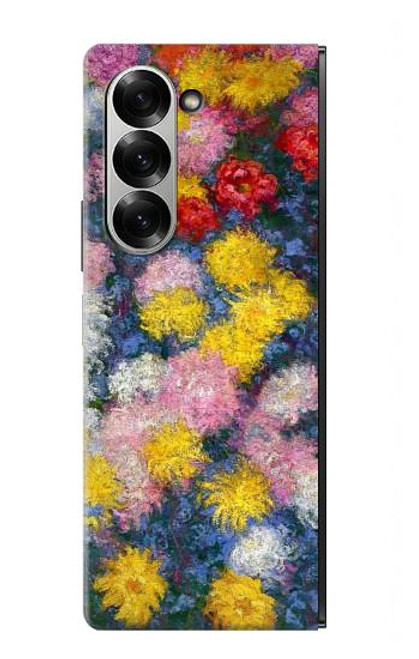 W3342 Claude Monet Chrysanthèmes Etui Coque Housse et Flip Housse Cuir pour Samsung Galaxy Z Fold 6