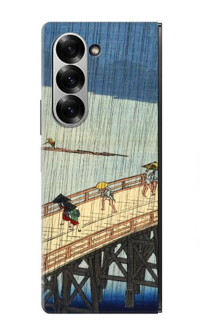 W3347 Utagawa Hiroshige douche soudaine Etui Coque Housse et Flip Housse Cuir pour Samsung Galaxy Z Fold 6