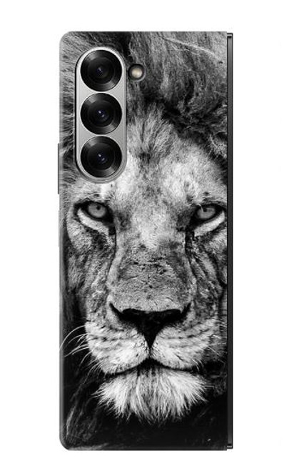 W3372 Lion Visage Etui Coque Housse et Flip Housse Cuir pour Samsung Galaxy Z Fold 6