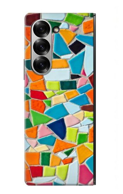 W3391 Art abstrait carreaux de mosaïque graphique Etui Coque Housse et Flip Housse Cuir pour Samsung Galaxy Z Fold 6