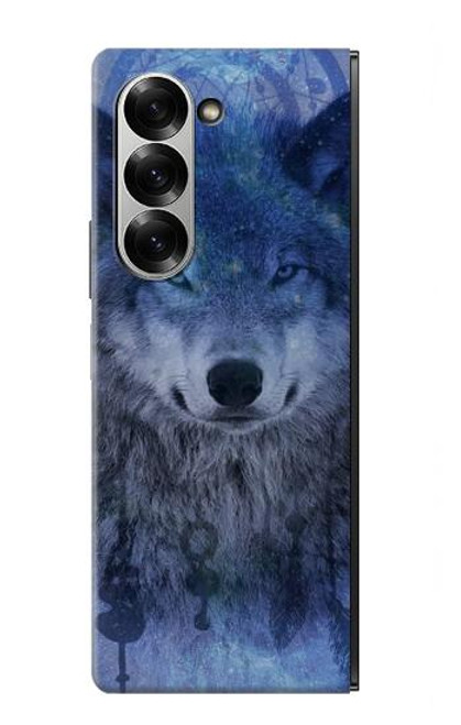 W3410 Loup Dream Catcher Etui Coque Housse et Flip Housse Cuir pour Samsung Galaxy Z Fold 6