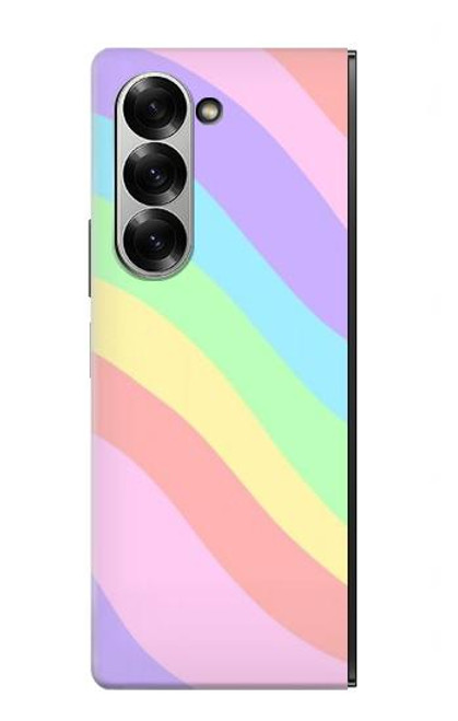 W3810 Vague d'été licorne pastel Etui Coque Housse et Flip Housse Cuir pour Samsung Galaxy Z Fold 6