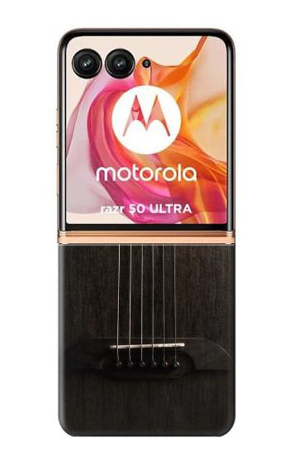 W3834 Guitare noire Old Woods Etui Coque Housse et Flip Housse Cuir pour Motorola Razr 50 Ultra