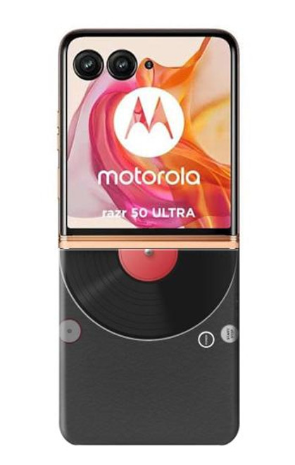 W3952 Graphique de tourne-disque vinyle tourne-disque Etui Coque Housse et Flip Housse Cuir pour Motorola Razr 50 Ultra