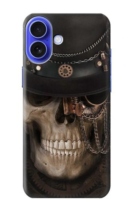 W3852 Crâne Steampunk Etui Coque Housse et Flip Housse Cuir pour iPhone 16