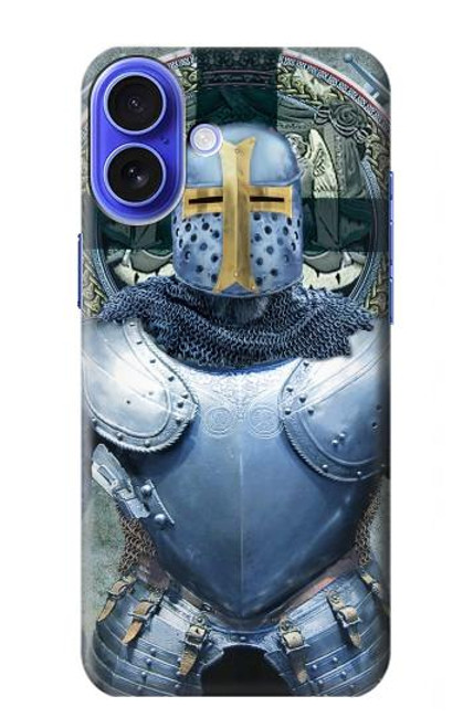 W3864 Templier Médiéval Chevalier Armure Lourde Etui Coque Housse et Flip Housse Cuir pour iPhone 16