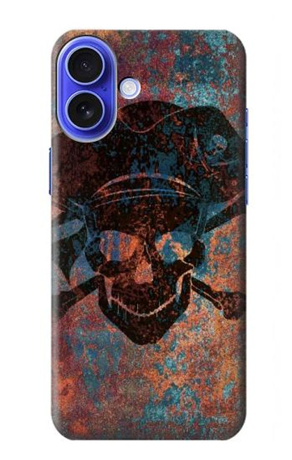 W3895 Pirate Crâne Métal Etui Coque Housse et Flip Housse Cuir pour iPhone 16