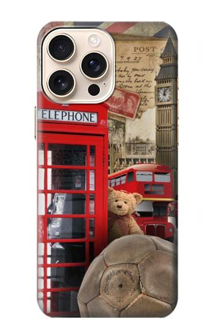 W3856 Vintage Londres Britannique Etui Coque Housse et Flip Housse Cuir pour iPhone 16 pro