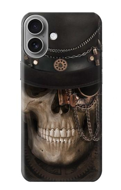 W3852 Crâne Steampunk Etui Coque Housse et Flip Housse Cuir pour iPhone 16 plus