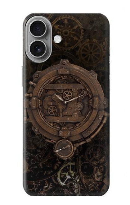 W3902 Horloge Steampunk Etui Coque Housse et Flip Housse Cuir pour iPhone 16 plus