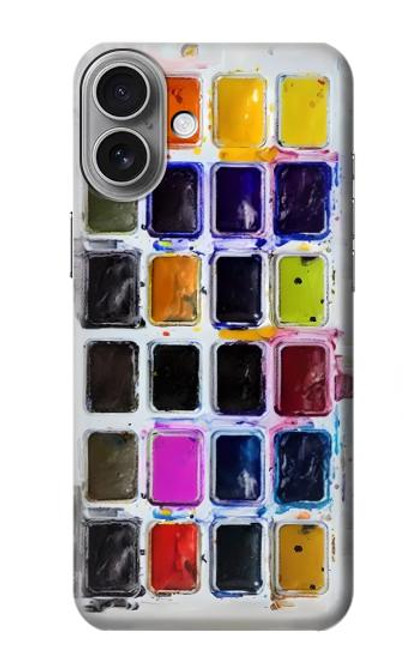 W3956 Graphique de boîte à palette aquarelle Etui Coque Housse et Flip Housse Cuir pour iPhone 16 plus