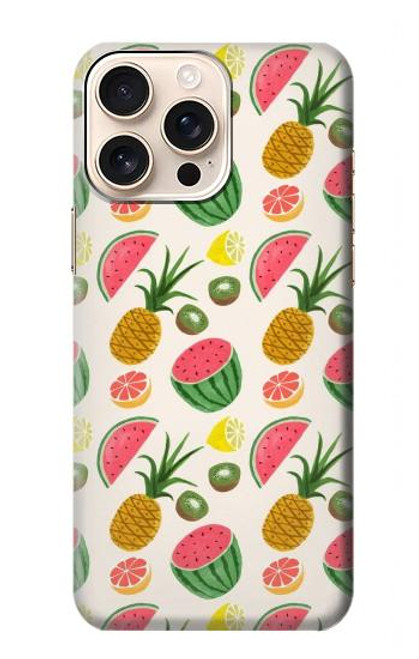 W3883 Motif de fruits Etui Coque Housse et Flip Housse Cuir pour iPhone 16 pro max