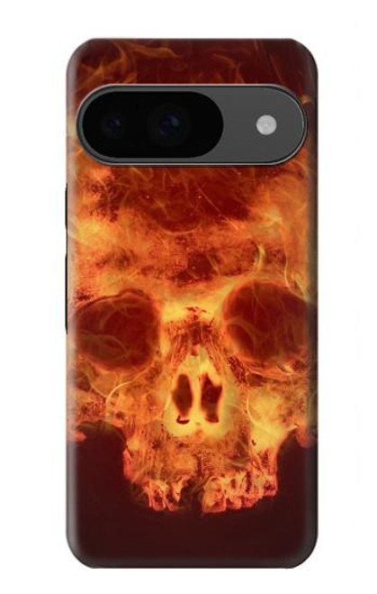 W3881 Crâne de feu Etui Coque Housse et Flip Housse Cuir pour Google Pixel 9