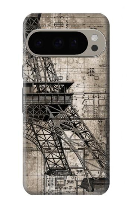 W3416 Plan Tour Eiffel Etui Coque Housse et Flip Housse Cuir pour Google Pixel 9 Pro