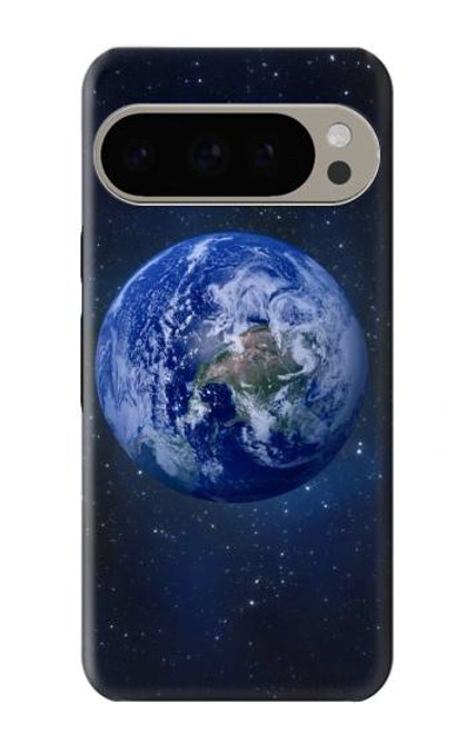 W3430 Bleu planète Etui Coque Housse et Flip Housse Cuir pour Google Pixel 9 Pro