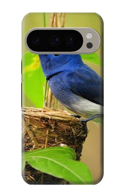 W3839 Oiseau bleu du bonheur Oiseau bleu Etui Coque Housse et Flip Housse Cuir pour Google Pixel 9 Pro