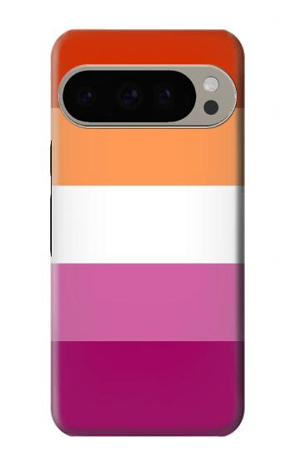 W3887 Drapeau de la fierté lesbienne Etui Coque Housse et Flip Housse Cuir pour Google Pixel 9 Pro