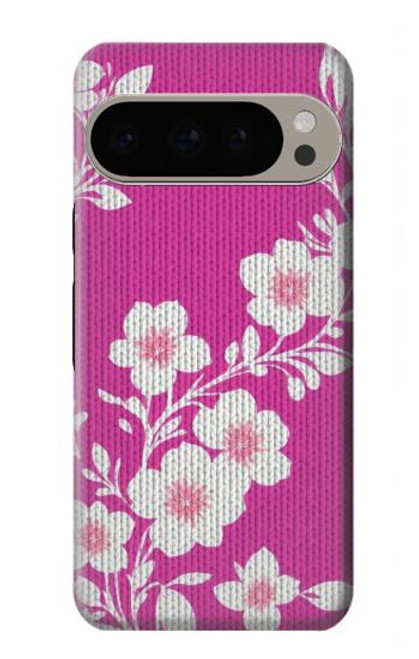 W3924 Fond rose fleur de cerisier Etui Coque Housse et Flip Housse Cuir pour Google Pixel 9 Pro