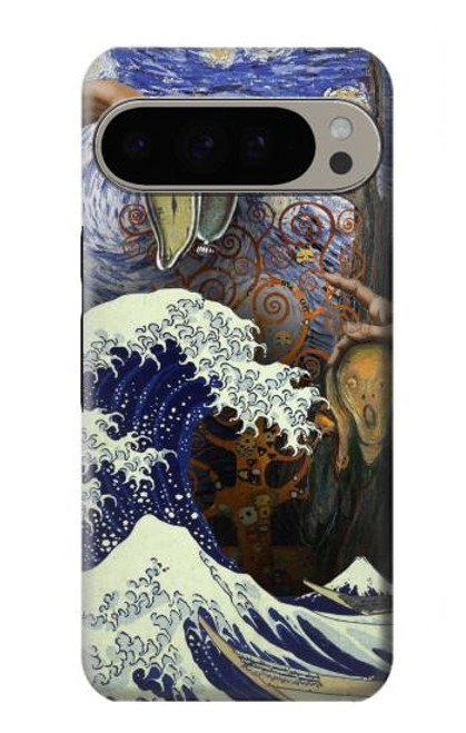 W3851 Monde de l'art Van Gogh Hokusai Da Vinci Etui Coque Housse et Flip Housse Cuir pour Google Pixel 9 Pro XL